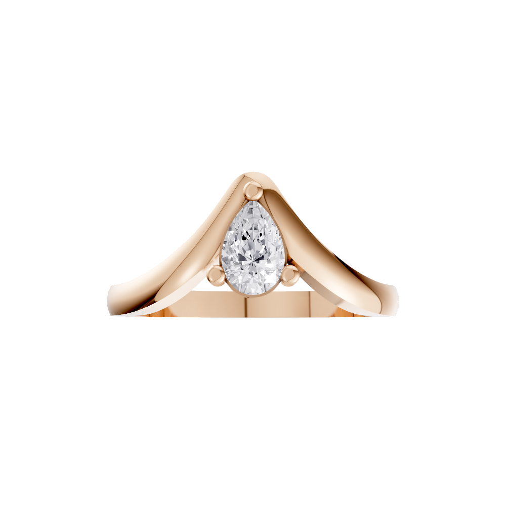 Aarinya Contoured Pear-Cut Diamond Solitaire Ring