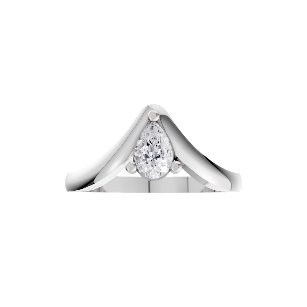 Aarinya Contoured Pear-Cut Diamond Solitaire Ring