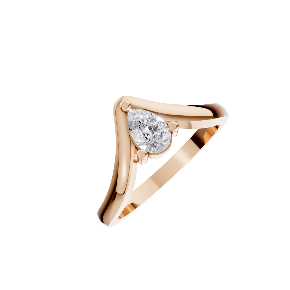Aarinya Contoured Pear-Cut Diamond Solitaire Ring