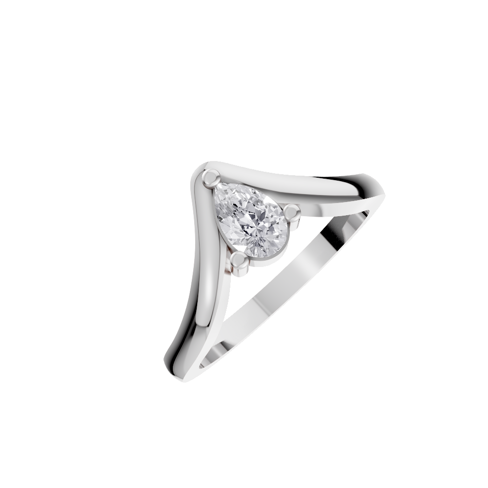 Aarinya Contoured Pear-Cut Diamond Solitaire Ring