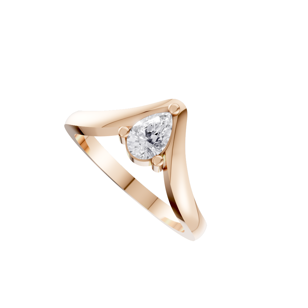 Aarinya Contoured Pear-Cut Diamond Solitaire Ring