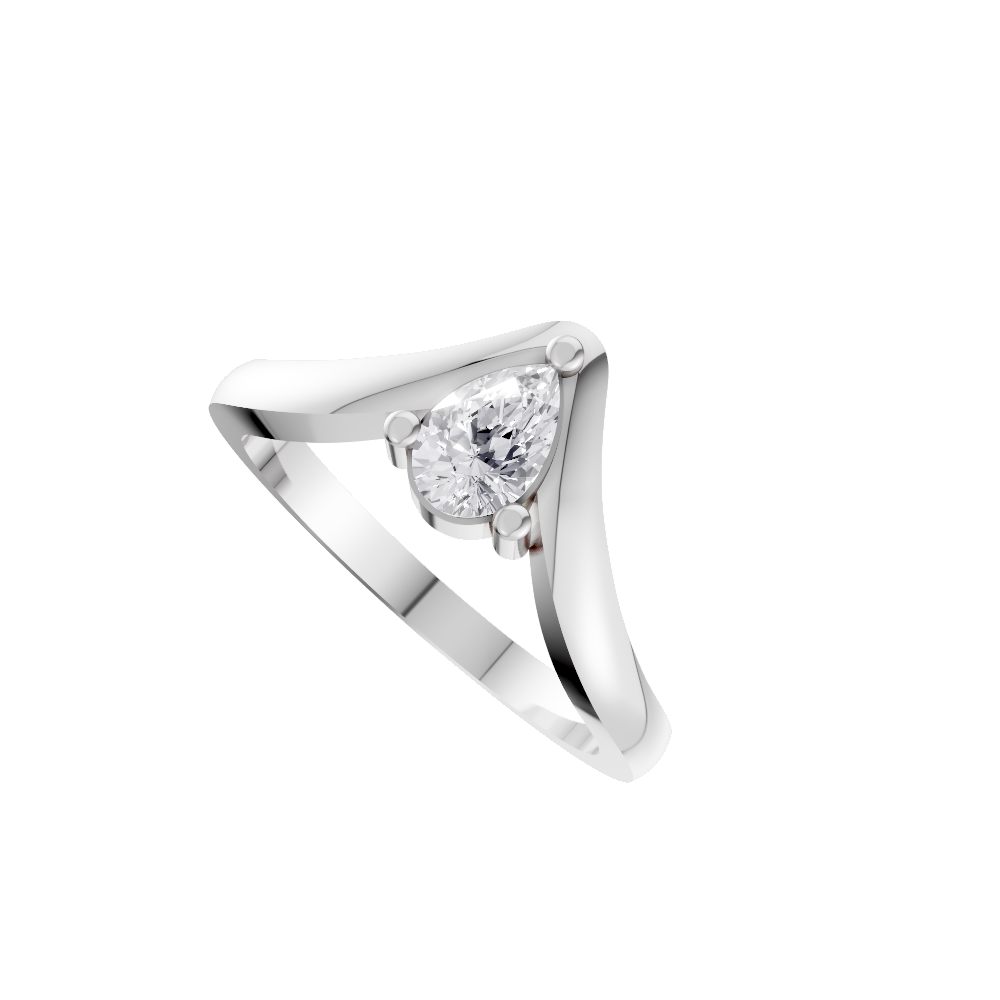 Aarinya Contoured Pear-Cut Diamond Solitaire Ring