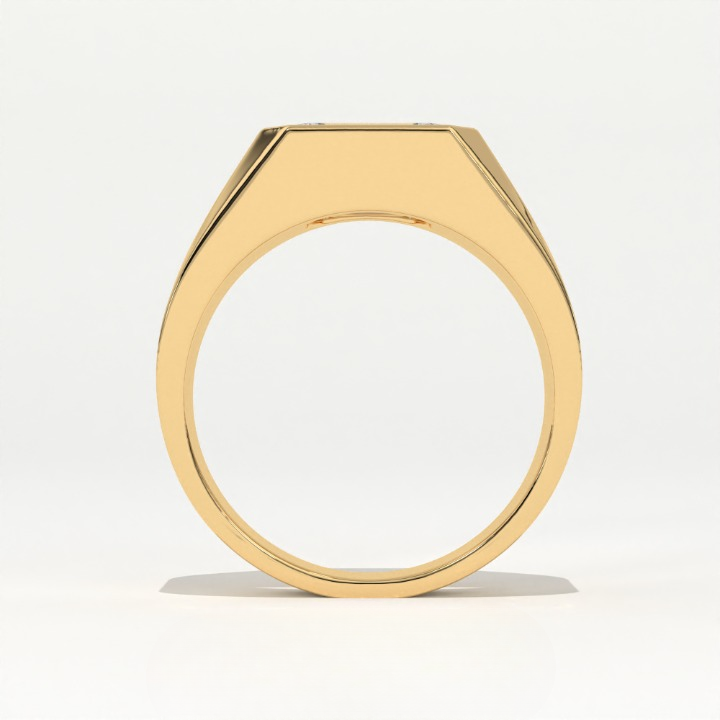 Aarinya Bezel Lab-Grown Diamond Solitaire Ring, The Vanguard Men's Emerald-Cut Signet