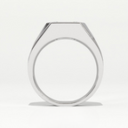 Aarinya Bezel Lab-Grown Diamond Solitaire Ring, The Vanguard Men's Emerald-Cut Signet