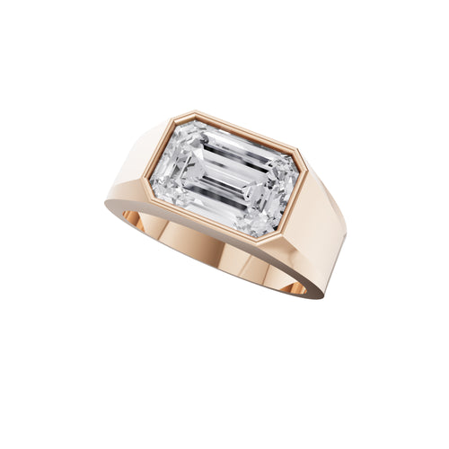 Aarinya Bezel 2.5 Carat Lab-Grown Diamond Solitaire Men's Ring