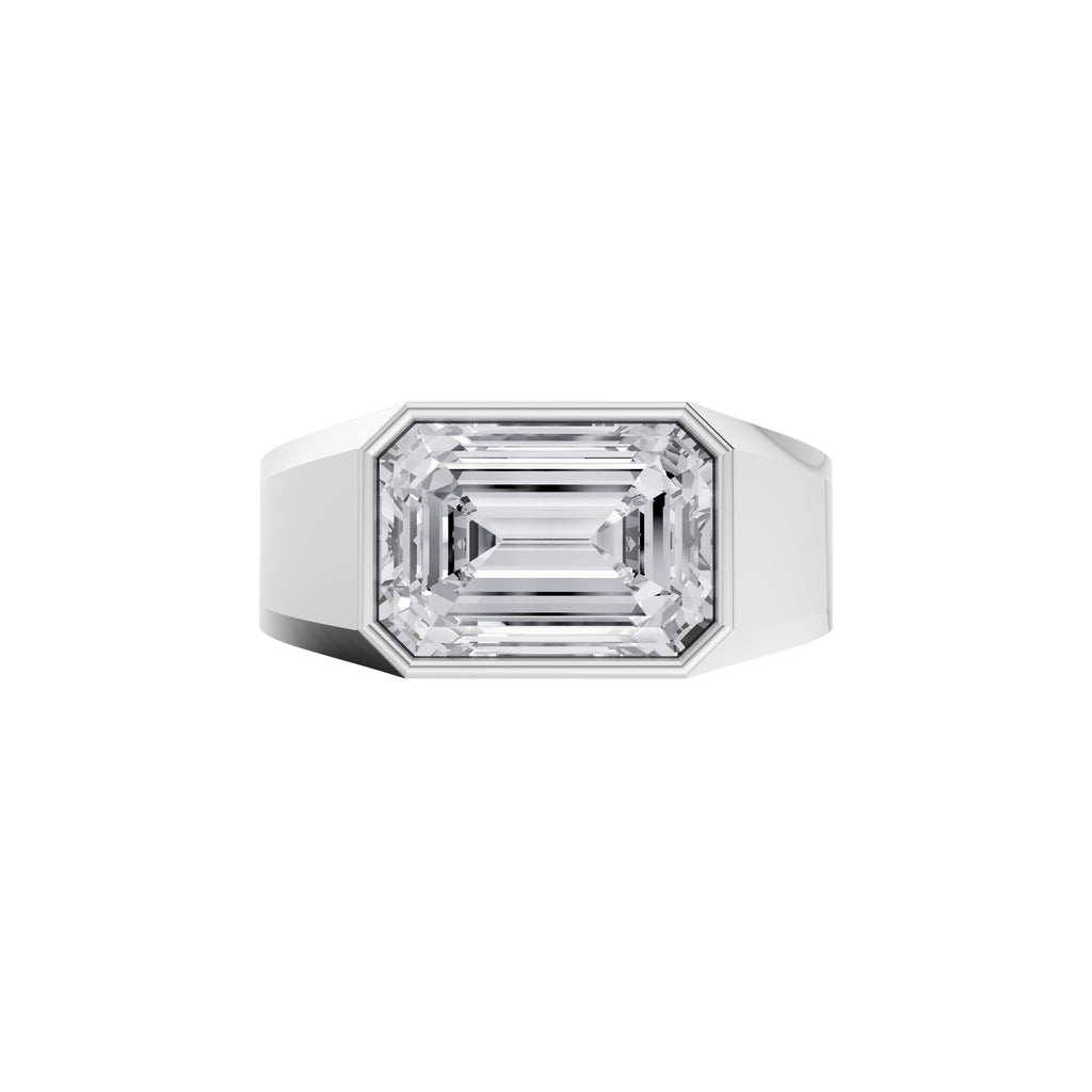 Aarinya Bezel 2.5 Carat Lab-Grown Diamond Solitaire Men's Ring