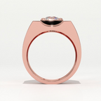 Aarinya Heavy Flushed Signet Solitaire Ring, Imperial Plinth Lab-Grown Diamond Solitaire Signet Ring