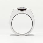 Aarinya Heavy Flushed Signet Solitaire Ring, Imperial Plinth Lab-Grown Diamond Solitaire Signet Ring