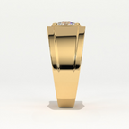 Aarinya Heavy Flushed Signet Solitaire Ring, Imperial Plinth Lab-Grown Diamond Solitaire Signet Ring