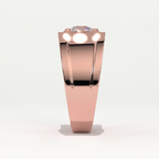 Aarinya Heavy Flushed Signet Solitaire Ring, Imperial Plinth Lab-Grown Diamond Solitaire Signet Ring