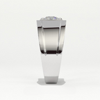 Aarinya Heavy Flushed Signet Solitaire Ring, Imperial Plinth Lab-Grown Diamond Solitaire Signet Ring