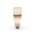 Aarinya Heavy Flushed Signet Solitaire Ring, Imperial Plinth 2 Carat Lab-Grown Diamond Solitaire Signet Ring