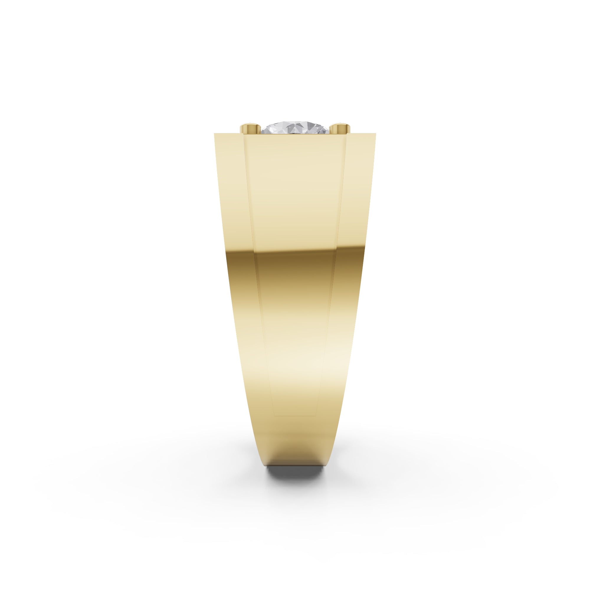 Aarinya Heavy Flushed Signet Solitaire Ring, Imperial Plinth 2 Carat Lab-Grown Diamond Solitaire Signet Ring