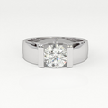 Aarinya Bar-Set Wide-Band Lab-Grown Diamond Solitaire Ring, The Vantage Silhouette Industrial Bar-Lock Statement Ring