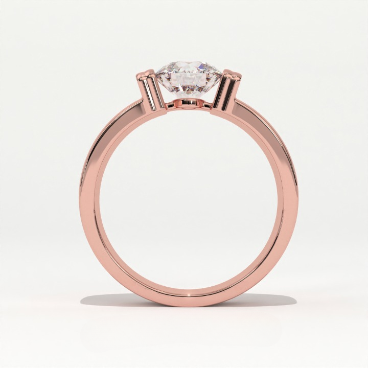Aarinya Bar-Set Wide-Band Lab-Grown Diamond Solitaire Ring, The Vantage Silhouette Industrial Bar-Lock Statement Ring