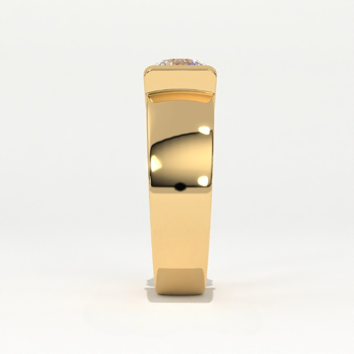 Aarinya Bar-Set Wide-Band Lab-Grown Diamond Solitaire Ring, The Vantage Silhouette Industrial Bar-Lock Statement Ring