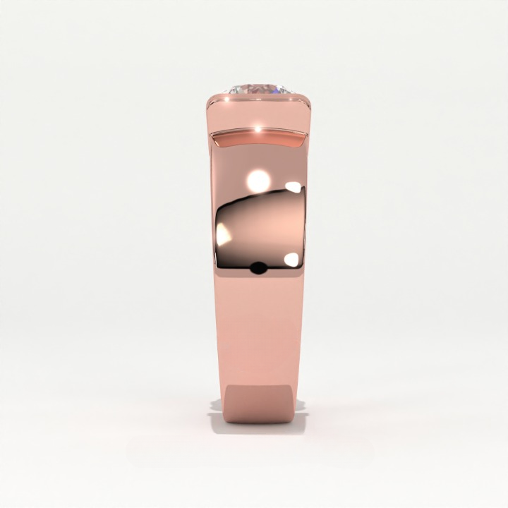 Aarinya Bar-Set Wide-Band Lab-Grown Diamond Solitaire Ring, The Vantage Silhouette Industrial Bar-Lock Statement Ring