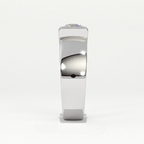 Aarinya Bar-Set Wide-Band Lab-Grown Diamond Solitaire Ring, The Vantage Silhouette Industrial Bar-Lock Statement Ring