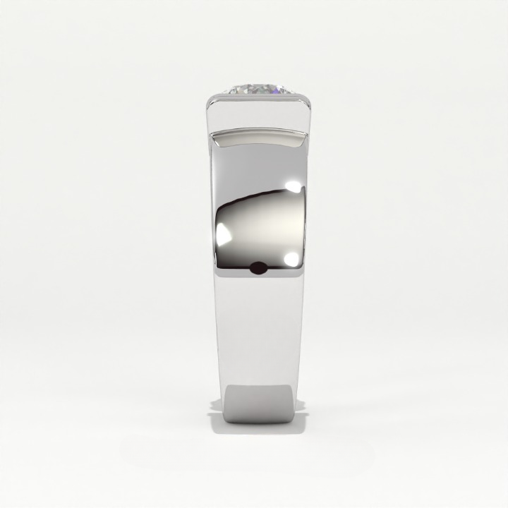 Aarinya Bar-Set Wide-Band Lab-Grown Diamond Solitaire Ring, The Vantage Silhouette Industrial Bar-Lock Statement Ring