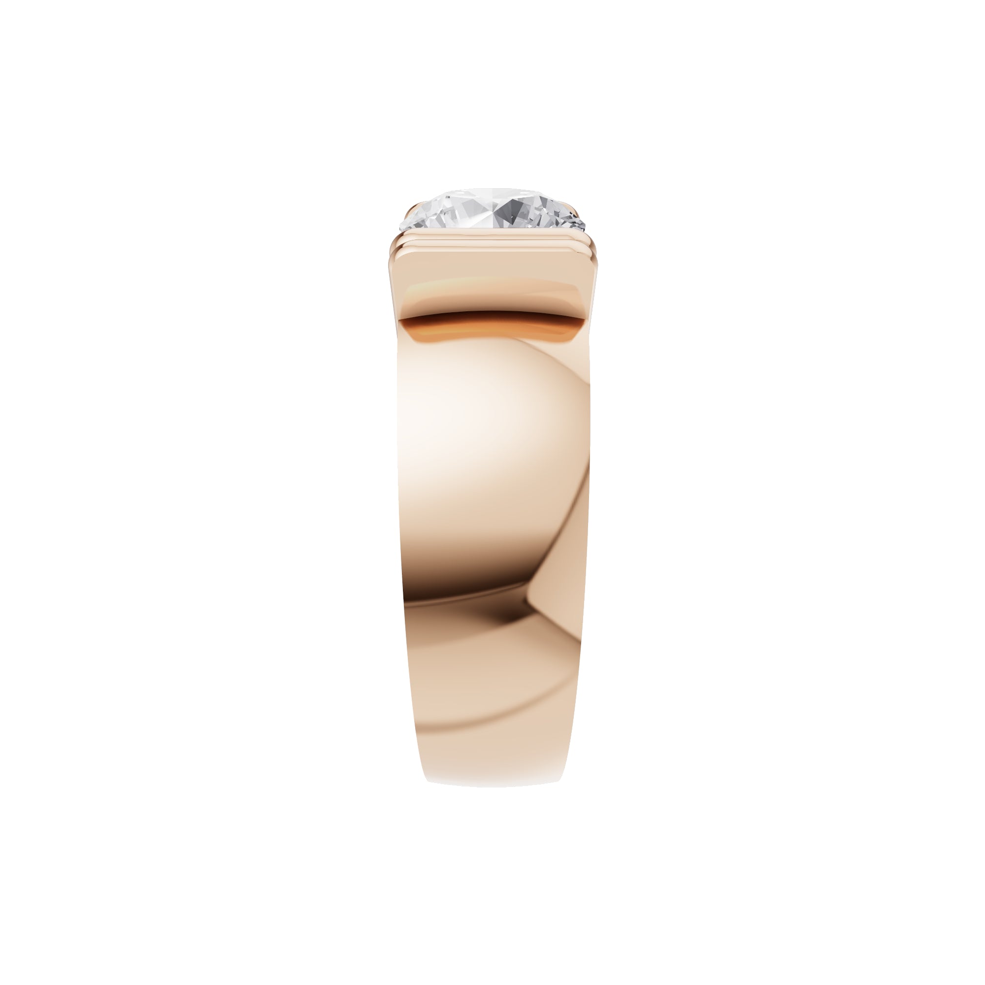 Aarinya  Wide-Band 1.5 Carat Lab-Grown Diamond Solitaire Ring, The Vantage Silhouette Industrial Bar-Lock Statement Ring