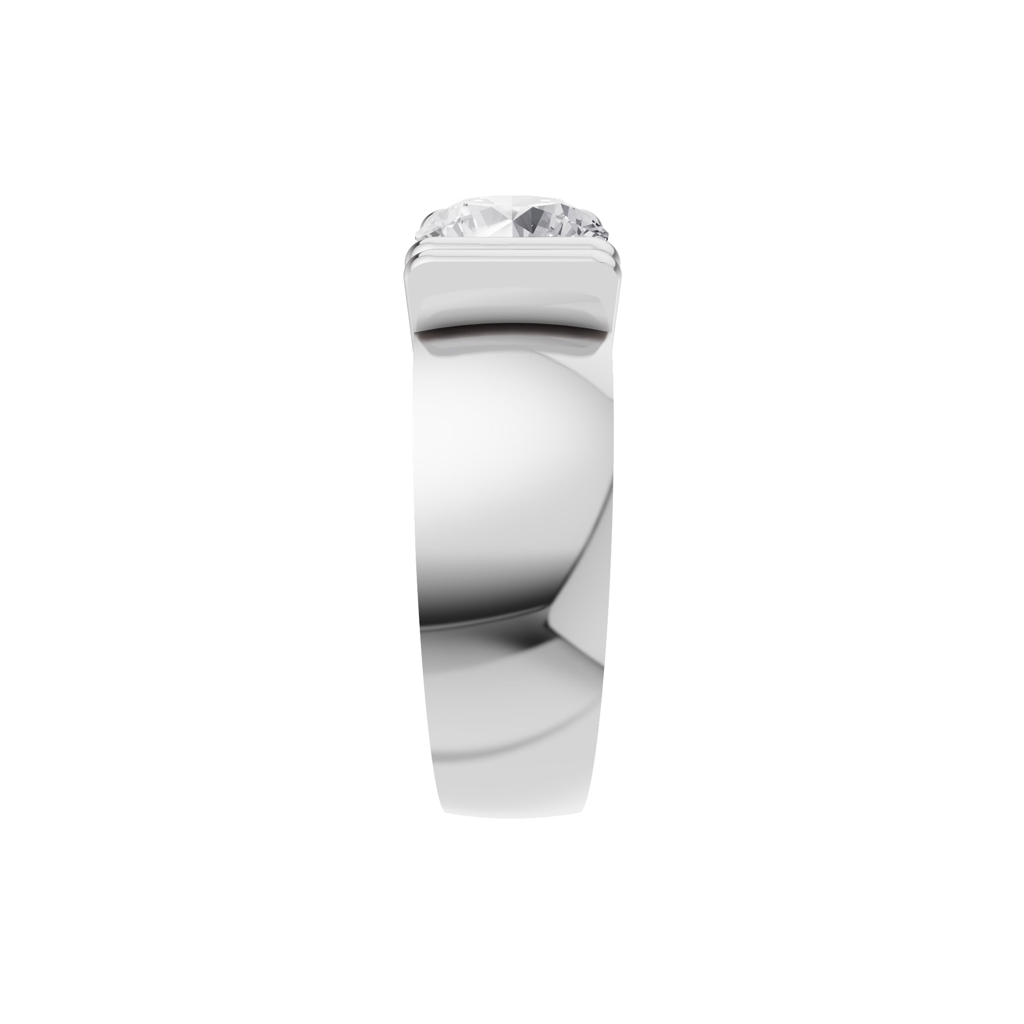 Aarinya  Wide-Band 1.5 Carat Lab-Grown Diamond Solitaire Ring, The Vantage Silhouette Industrial Bar-Lock Statement Ring