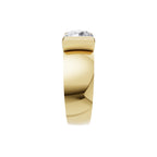 Aarinya  Wide-Band 1.5 Carat Lab-Grown Diamond Solitaire Ring, The Vantage Silhouette Industrial Bar-Lock Statement Ring