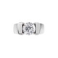 Aarinya  Wide-Band 1.5 Carat Lab-Grown Diamond Solitaire Ring, The Vantage Silhouette Industrial Bar-Lock Statement Ring