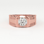 Aarinya Imperial Plinth Lab-Grown Diamond Solitaire Ring, Executive Wide-Band Lab-Grown Diamond Ring