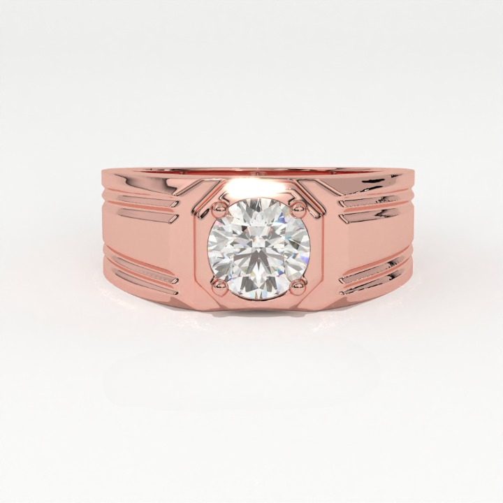 Aarinya Imperial Plinth Lab-Grown Diamond Solitaire Ring, Executive Wide-Band Lab-Grown Diamond Ring