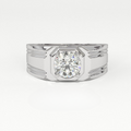 Aarinya Imperial Plinth Lab-Grown Diamond Solitaire Ring, Executive Wide-Band Lab-Grown Diamond Ring