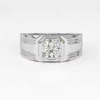 Aarinya Imperial Plinth Lab-Grown Diamond Solitaire Ring, Executive Wide-Band Lab-Grown Diamond Ring