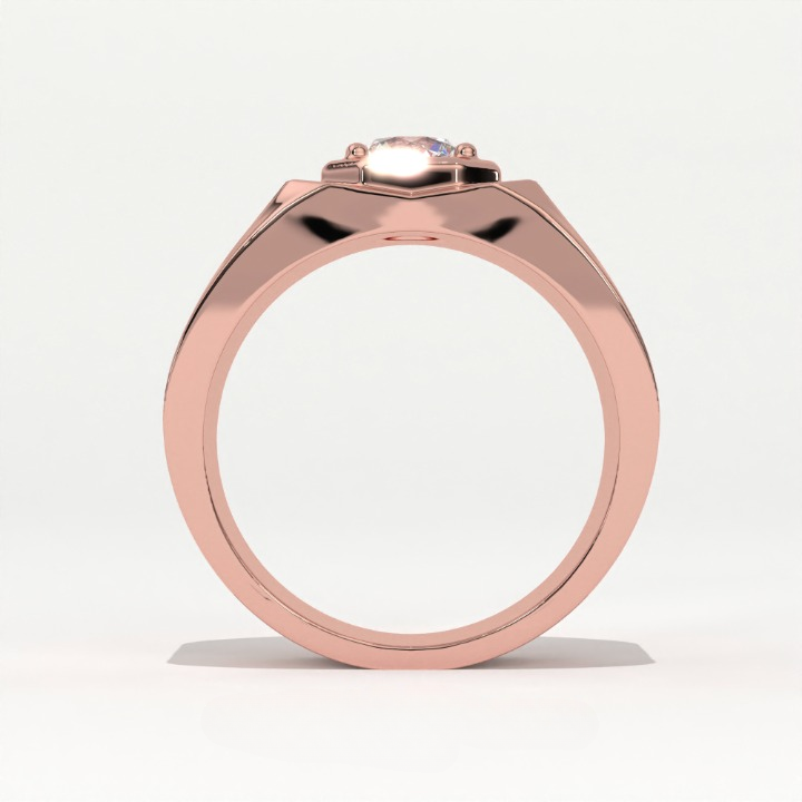 Aarinya Imperial Plinth Lab-Grown Diamond Solitaire Ring, Executive Wide-Band Lab-Grown Diamond Ring