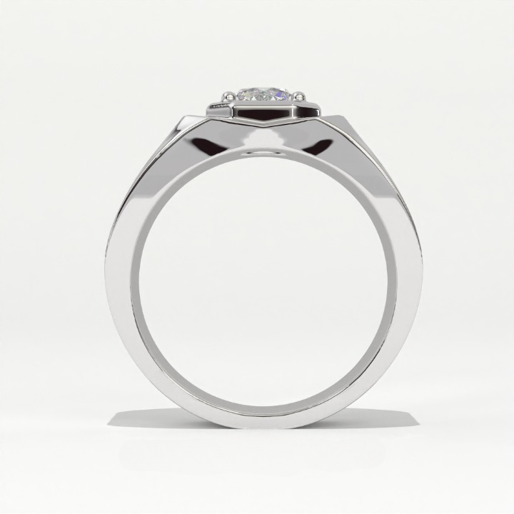 Aarinya Imperial Plinth Lab-Grown Diamond Solitaire Ring, Executive Wide-Band Lab-Grown Diamond Ring