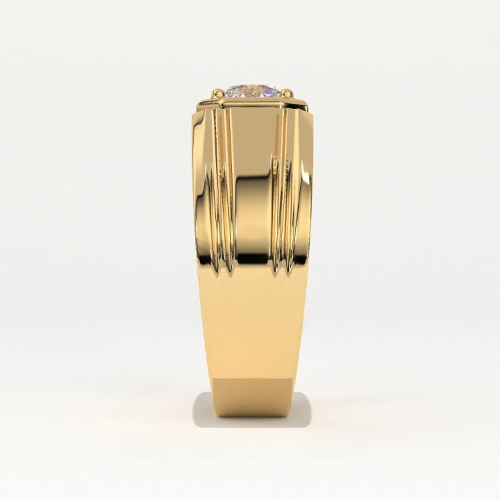Aarinya Imperial Plinth Lab-Grown Diamond Solitaire Ring, Executive Wide-Band Lab-Grown Diamond Ring