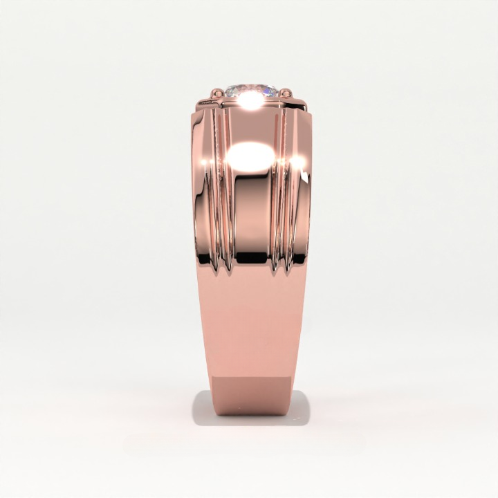 Aarinya Imperial Plinth Lab-Grown Diamond Solitaire Ring, Executive Wide-Band Lab-Grown Diamond Ring