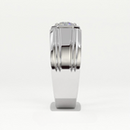 Aarinya Imperial Plinth Lab-Grown Diamond Solitaire Ring, Executive Wide-Band Lab-Grown Diamond Ring
