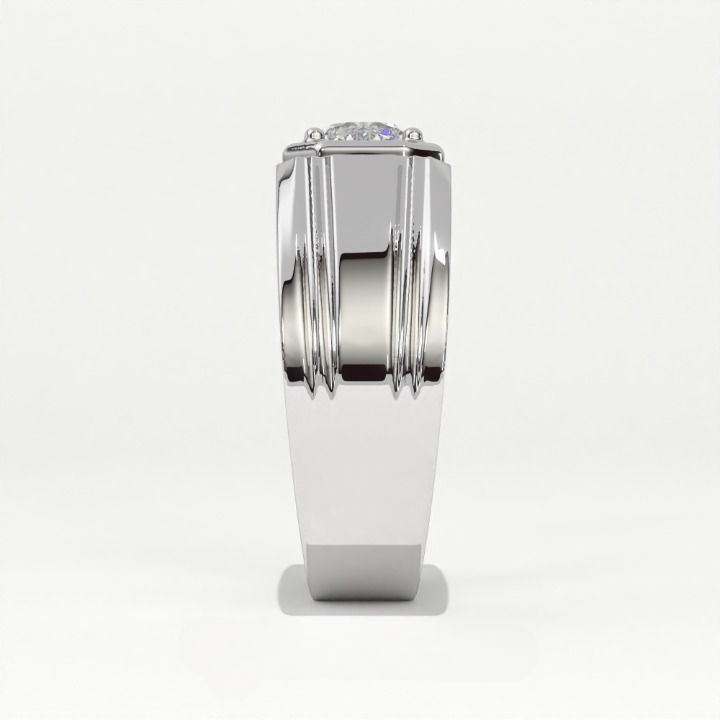 Aarinya Imperial Plinth Lab-Grown Diamond Solitaire Ring, Executive Wide-Band Lab-Grown Diamond Ring