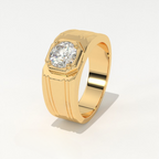 Aarinya Imperial Plinth Lab-Grown Diamond Solitaire Ring, Executive Wide-Band Lab-Grown Diamond Ring
