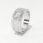 Aarinya Imperial Plinth Lab-Grown Diamond Solitaire Ring, Executive Wide-Band Lab-Grown Diamond Ring