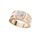 Aarinya Imperial Plinth 1 carat Lab-Grown Diamond Solitaire Ring, Executive Wide-Band Lab-Grown Diamond Ring