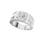 Aarinya Imperial Plinth 1 carat Lab-Grown Diamond Solitaire Ring, Executive Wide-Band Lab-Grown Diamond Ring