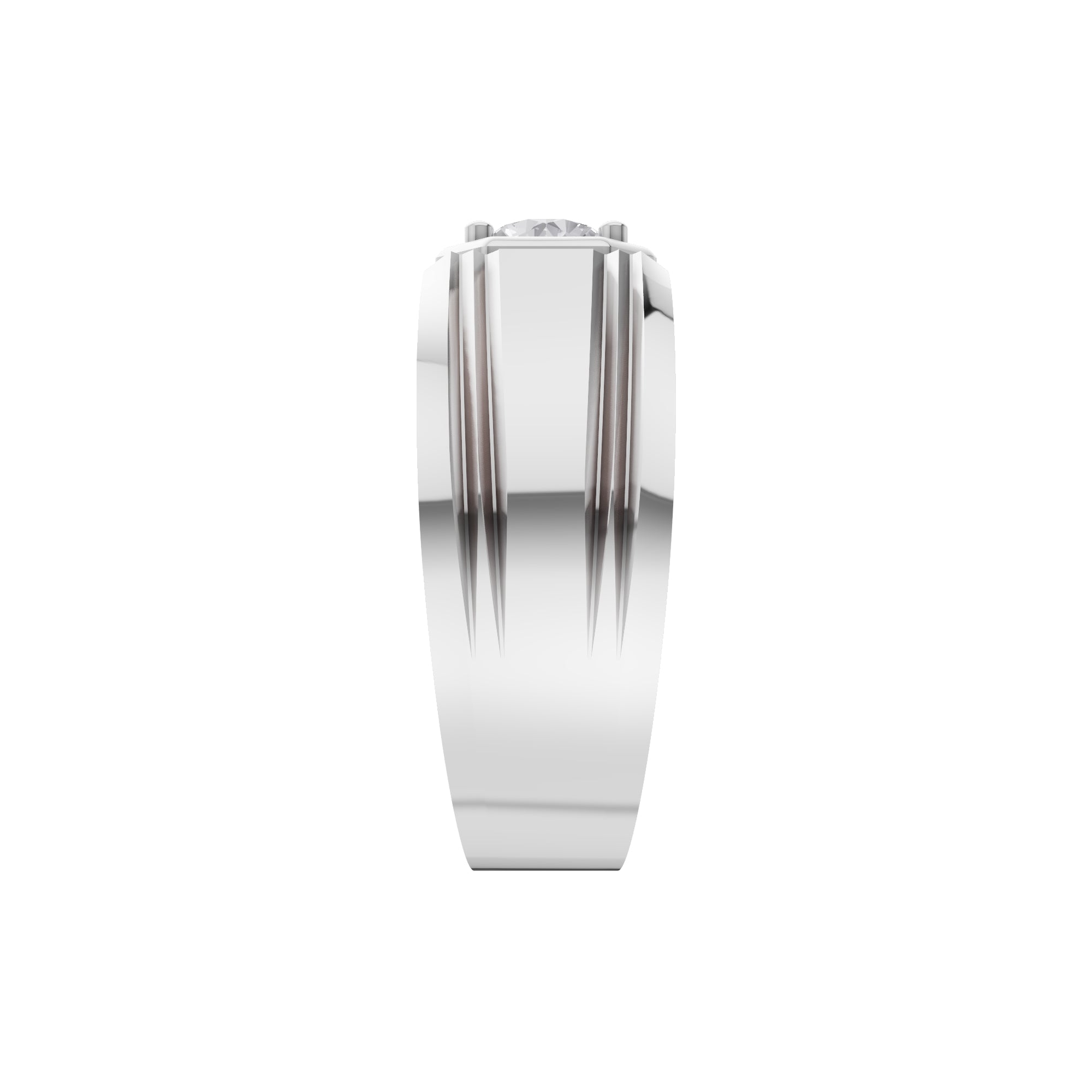Aarinya Imperial Plinth 1 carat Lab-Grown Diamond Solitaire Ring, Executive Wide-Band Lab-Grown Diamond Ring