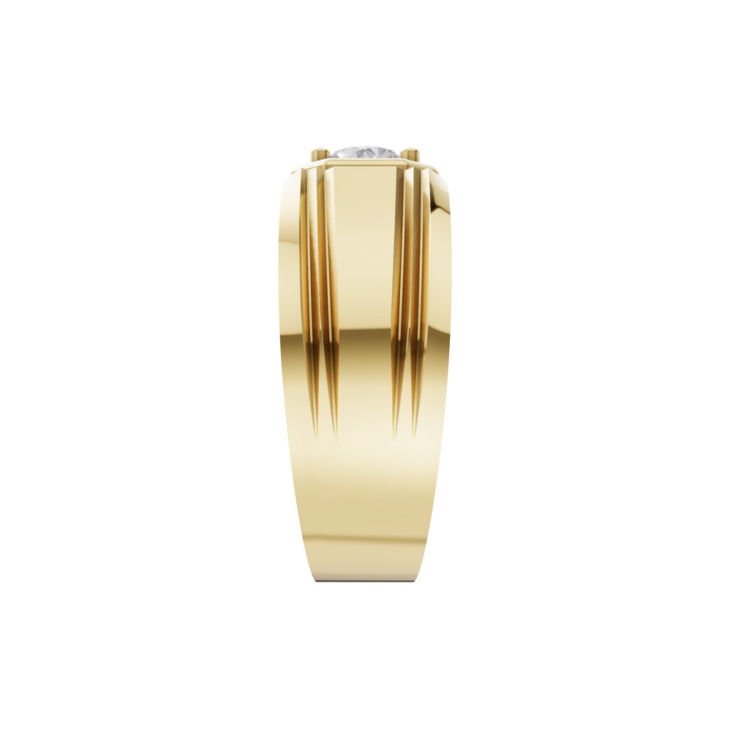 Aarinya Imperial Plinth 1 carat Lab-Grown Diamond Solitaire Ring, Executive Wide-Band Lab-Grown Diamond Ring