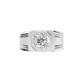 Aarinya Imperial Plinth 1 carat Lab-Grown Diamond Solitaire Ring, Executive Wide-Band Lab-Grown Diamond Ring