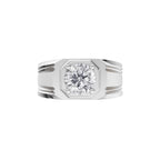 Aarinya Imperial Plinth 1 carat Lab-Grown Diamond Solitaire Ring, Executive Wide-Band Lab-Grown Diamond Ring