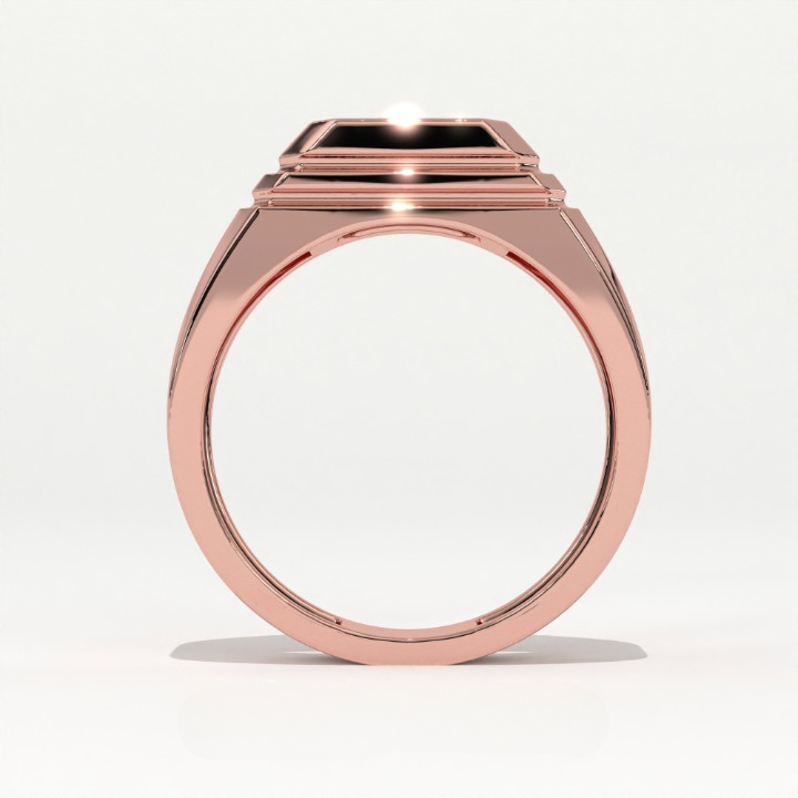 Aarinya Flushed Signet Lab-Grown Diamond Solitaire Ring, Emerald Cut Diamond Solitiare Ring