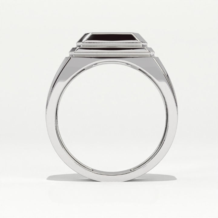 Aarinya Flushed Signet Lab-Grown Diamond Solitaire Ring, Emerald Cut Diamond Solitiare Ring