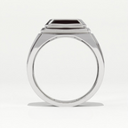 Aarinya Flushed Signet Lab-Grown Diamond Solitaire Ring, Emerald Cut Diamond Solitiare Ring