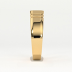 Aarinya Flushed Signet Lab-Grown Diamond Solitaire Ring, Emerald Cut Diamond Solitiare Ring