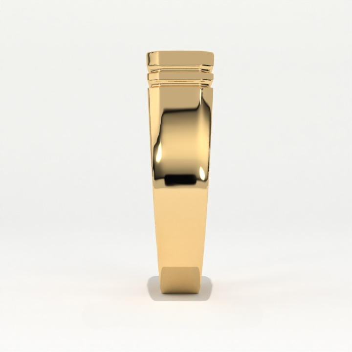 Aarinya Flushed Signet Lab-Grown Diamond Solitaire Ring, Emerald Cut Diamond Solitiare Ring